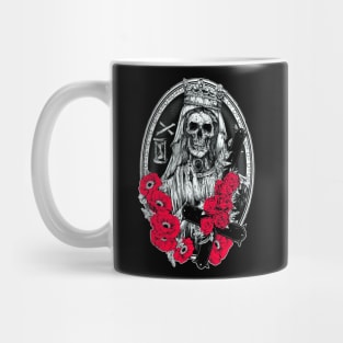 Skull with red flowers Mug